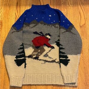 Lauren by Ralph Lauren Hand-Knit Alpine Skier Sweater – Vintage P/S – 100% Wool